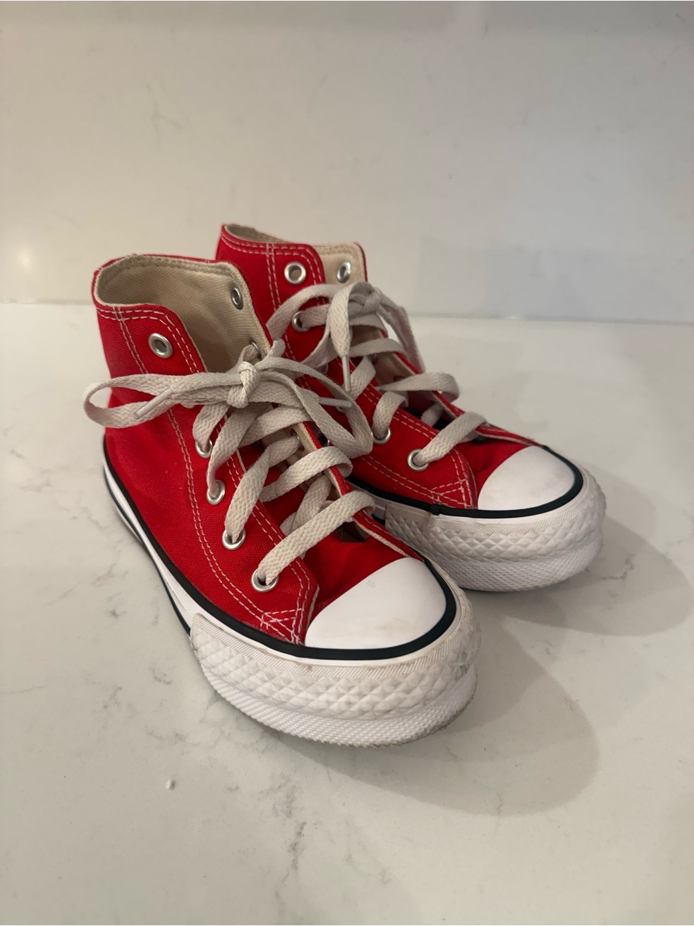 Red High-Top Canvas Sneakers